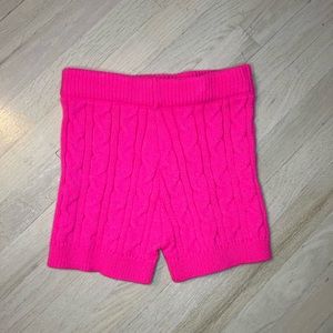 Pink knit shorts